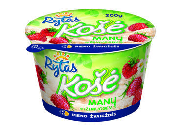 Semolina porridge RYTAS with strawberries, 6% fat, 200 g