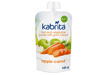 Tyrelė su ožkų pienu,obuoliais ir morkomis KABRITA nuo 6 mėn.,100g