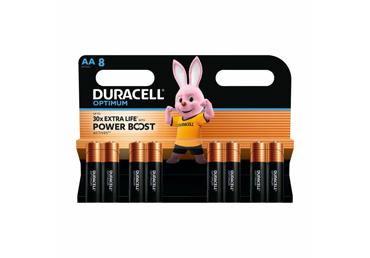 Baterijos DURACELL OPTIMUM (AA, 8 vnt.)