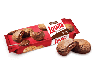 Sausainiai LOVITA ROSHEN su kakavos skonio įdaru, 127 g