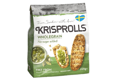 Цельнозерновой поджаренный хлеб KRISPROLLS, без добавленного сахара, 225 г