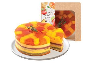 Cheese cake with mangoes and strawberries, 1 kg
