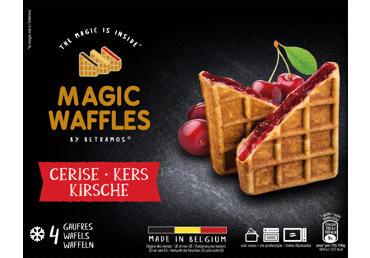 Šaldyti BELGIŠKI vafliai su vyšnių įdaru, 4 x 80 g, 320 g