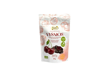 Lyophilized cherries RŪTA with chocolate and stevia, 80 g
