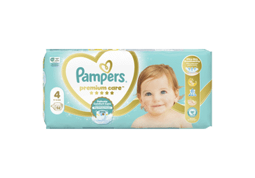 Sauskelnės PAMPERS Premium Care, Value Pack, 4 dydis, 52 vnt.