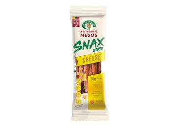 Hot smoked sausages KAI NORISI MĖSOS KABANOS SNAX with cheese, a.r., 100 g
