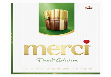 Chocolate candy set MERCI with almonds, 250 g