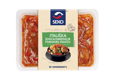 Itališka žuvis SEKO daržovių ir pomidorų padaže, 500 g