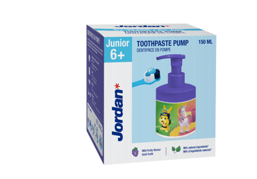 Dantų pasta JORDAN „Junior“ su dozatoriumi, (6-12m.), 150 ml
