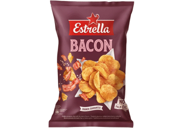 Волнистые картофельные чипсы ESTRELLA, со вкусом бекона, 130 г