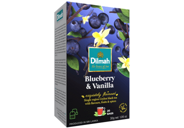 Чёрный чай DILMAH, со вкусом черники и ванили, 30 г