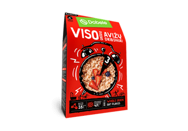 Pilno grūdo avižų dribsniai DOBELE, 500 g