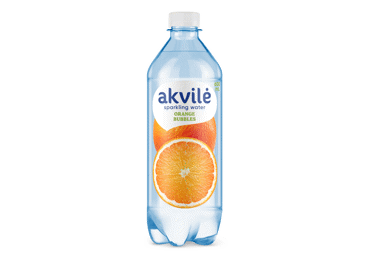 Lengvai gazuotas stalo vanduo su apelsinų aromatu AKVILĖ, 600 ml