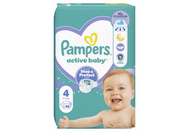 Sauskelnės PAMPERS Active Baby, Value Pack Minus, 4 dydis, 46 vnt.