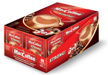 Tirpusis kavos gėrimas MACCOFFEE STRONG 3 IN 1, 800 g