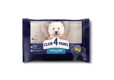Club 4 Paws Premium with Lamb in Sauce. Complete Canned Food for Adult Small Breed Dogs, 4 x 85 g