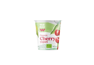Organic yogurt with cherries WELL DONE, 2.5%, 140 g