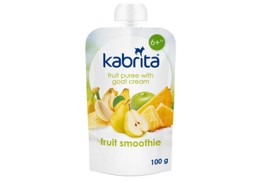 Tyrelė su ožkų pienu ir vaisiais KABRITA, nuo 6 mėn.,100g, 100 g