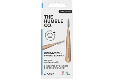 Bambukiniai tarpdančių šepetėliai HUMBLE, D3, 6 vnt., 1 vnt.