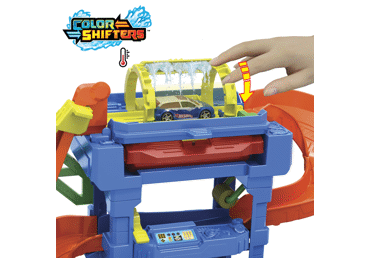 Žais. autom. spalvas keičianti tunelinė plovykla HOT WHEELS, 1 vnt.
