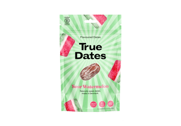 Datulės TRUE DATES SOUR WATERMELON, rūgštaus arbūzo skonio, 100 g