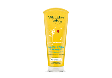 Vaikiškas kūno prausiklis-šampūnas WELEDA su medetkomis, 200 ml