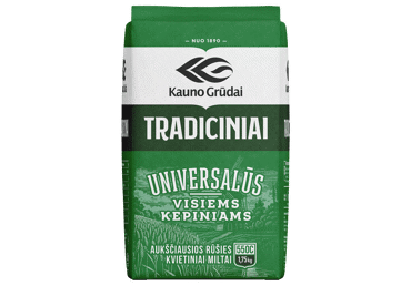 Kvietiniai miltai KAUNO GRŪDAI TRADICINIAI 550C, 1.75 kg