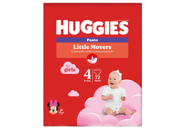 Sauskelnės-kelnaitės HUGGIES PANTS (4) mergaitėms (9-14 kg), 72 vnt.