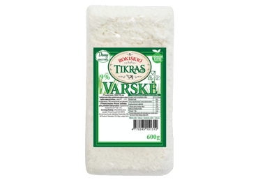 Varškė ROKIŠKIO TIKRAS, 9 % rieb., 600 g