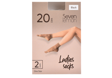 Moteriškos kojinės SEVEN LEMON, juodos, 20 denų, 2 poros, 2 vnt.