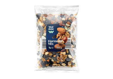 Riešutų ir džiovintų vaisių mišinys HARMONY WELL DONE, 500 g