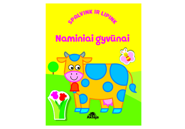 Knyga NAMINIAI GYVŪNAI. SPALVINK IR LIPINK, 1 vnt.