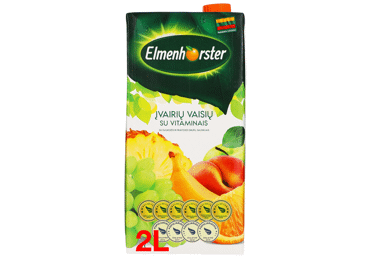 Įvairių vaisių sulčių gėrimas ELMENHORSTER su vitaminais (20%), 2 l