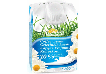 UAT grietinėlė FARM MILK, 10 % rieb., 200 ml