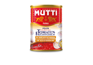 Konservuoti smulkinti pomidorai POLPA GARLIC MUTTI, 400 g