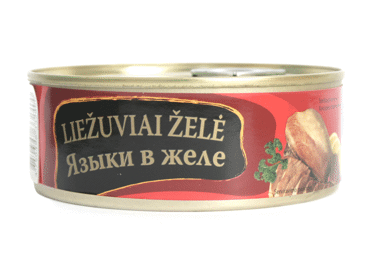 Konservuoti kiaulių liežuviai su želė, 240 g