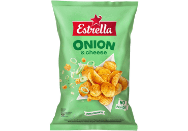 Bulvių traškučiai ESTRELLA, svogūnų ir sūrio skonio, 350 g