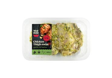 Marinated chicken thighs in garlic and herb marinade WELL DONE, 400 g