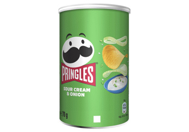 Traškučiai PRINGLES, grietinės ir svogūnų skonio, 70 g