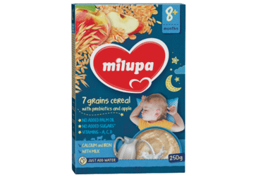 Pieniška grūdų košė MILUPA su ob. ir prebiotik., nuo 8 mėn., 250 g