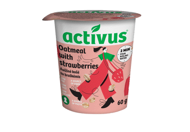 Avižinių dribsnių košė ACTIVUS (su braškėmis), 60 g