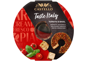 Cream cheese CASTELLO with tomato, basil, 27% fat, 125 g