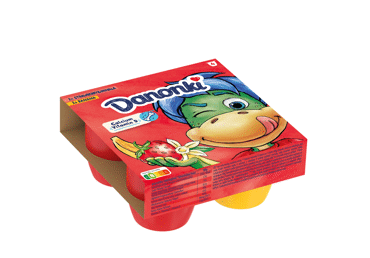 Cottage Cheese DANONINO, Strawberry, Vanilla, Banana Flavor, 2.5% fat, 360 g