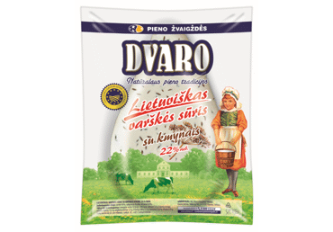 Lietuviškas DVARO varškės sūris su kmynais, 22 % rieb. s. m., 1 kg