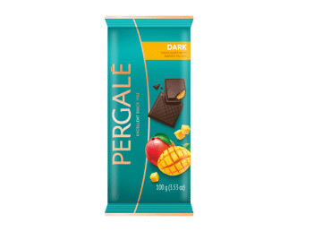 Dark chocolate PERGALĖ with mango filling, 100 g
