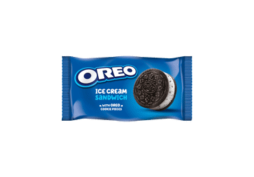 Valgomieji vaniliniai ledai su sausainių gabaliukais OREO, 70 g