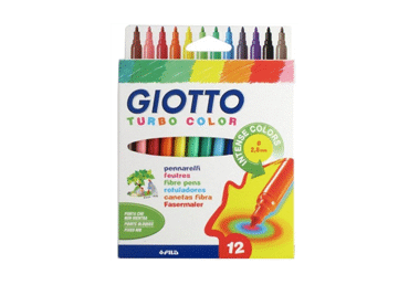 Flomasteriai GIOTTO TURBO COLOR, 12 spalvų, 12 vnt.