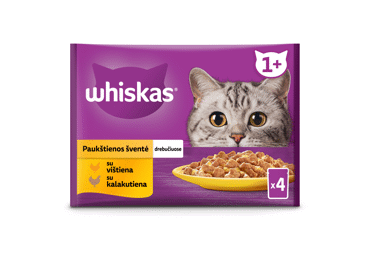 Konservuotas kačių ėdalas WHISKAS su paukštiena, 340 g