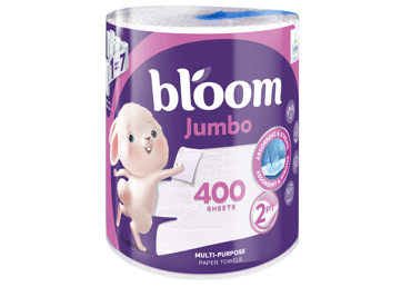 Popieriniai rankšluosčiai BLOOM JUMBO, 2 sluoksnių, 1 vnt. 