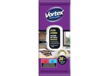 Drėgnosios servetėlės VORTEX EXTRA STRONG UNIVERSAL, 36 vnt.